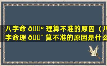 八字命 🌺 理算不准的原因（八字命理 🐯 算不准的原因是什么）